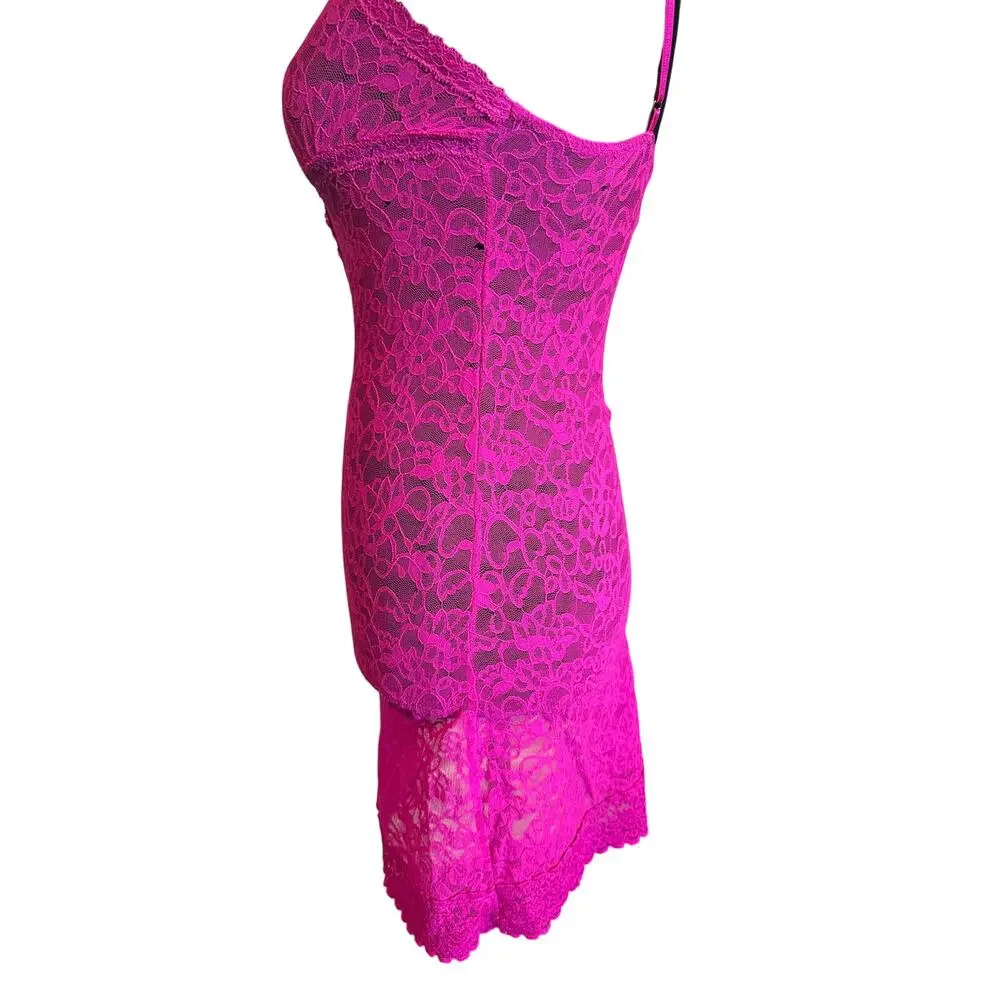 Victoria's Secret Lace Mini Slip Dress Hot Pink